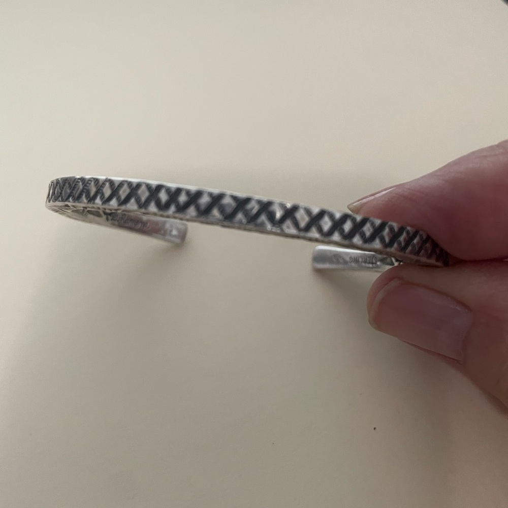 Sterling Silver Navajo Cuff Bracelet Size 6.5